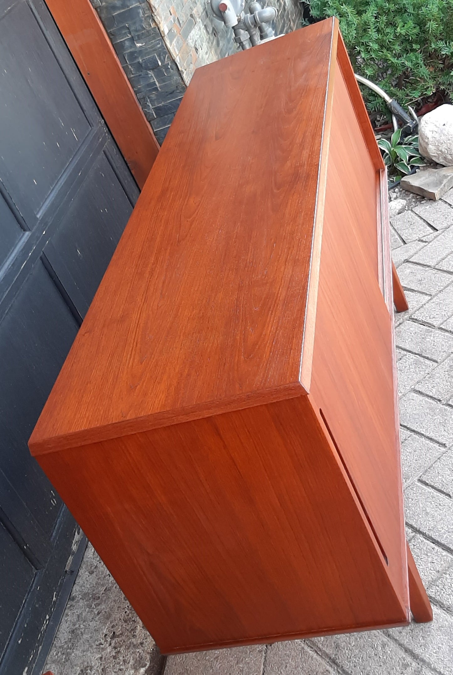 REFINISHED Mid Century Modern Teak Sideboard 59.5" narrow, PERFECT