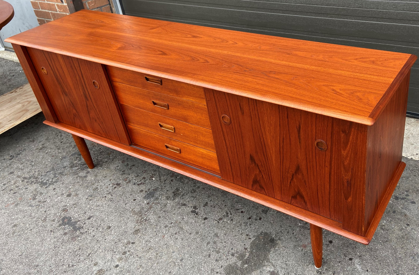 REFINISHED Mid Century Modern Teak Sideboard Buffet by Punch 72"