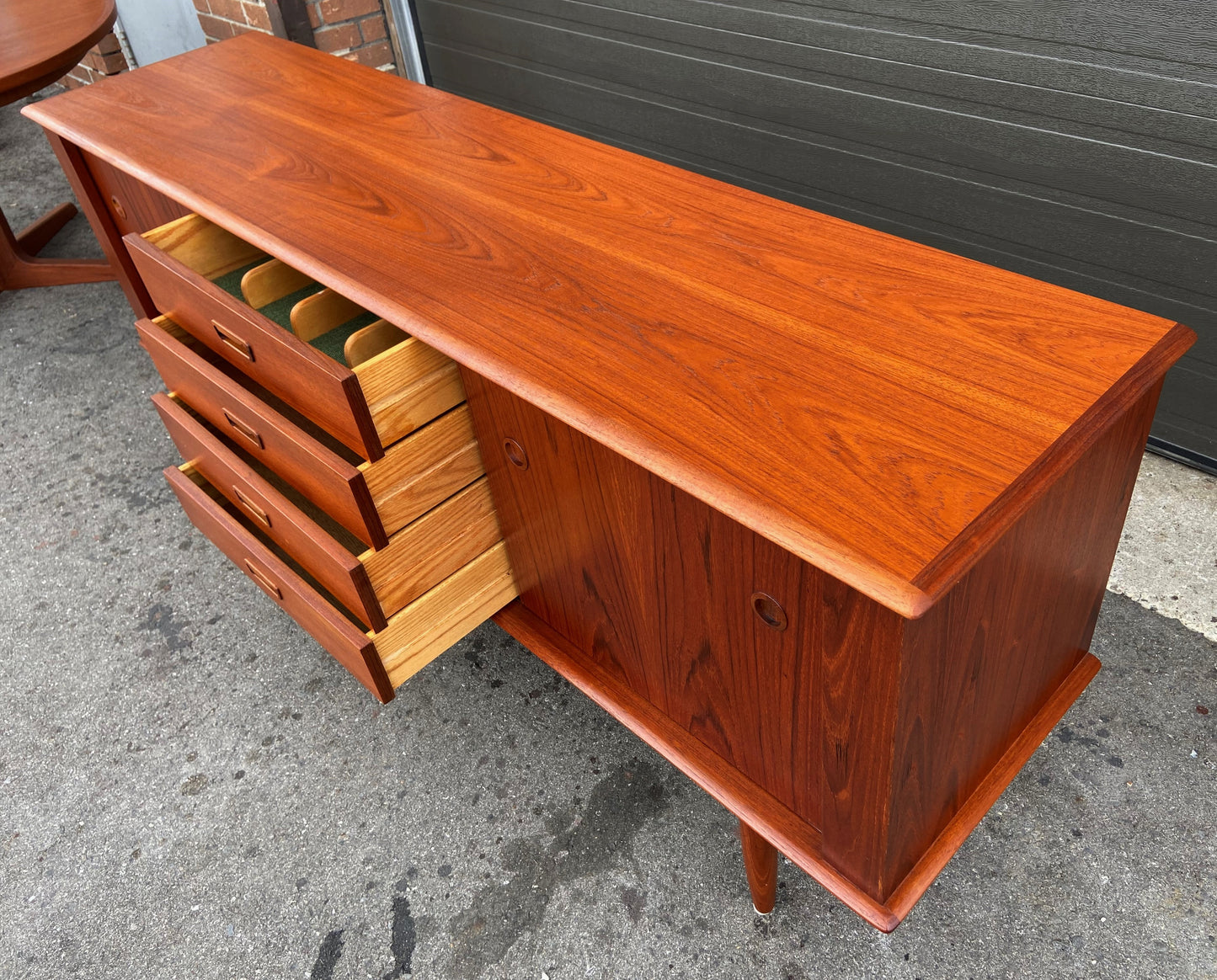 REFINISHED Mid Century Modern Teak Sideboard Buffet by Punch 72"