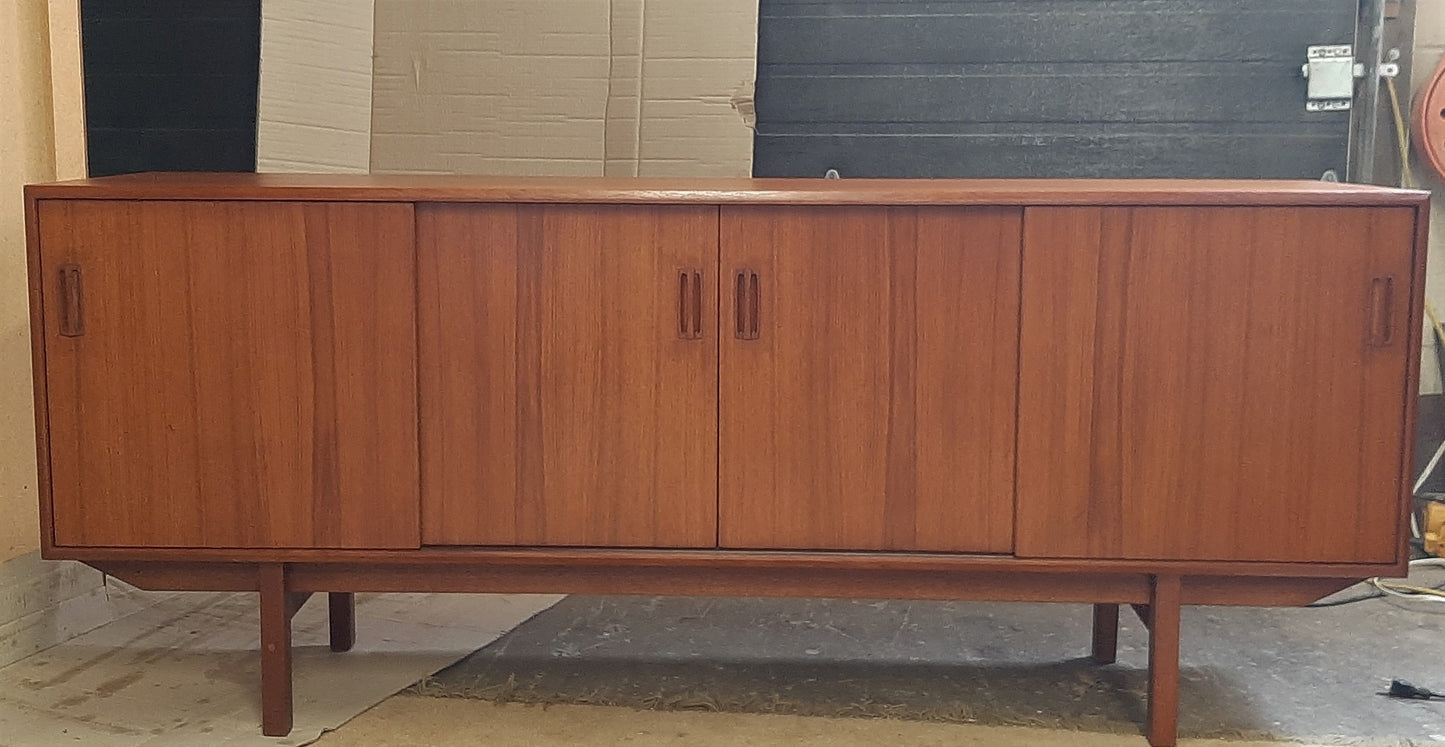 REFINISHED MCM Teak Sideboard Credenza w 4 sliding doors 6 ft, perfect - Mid Century Modern Toronto
