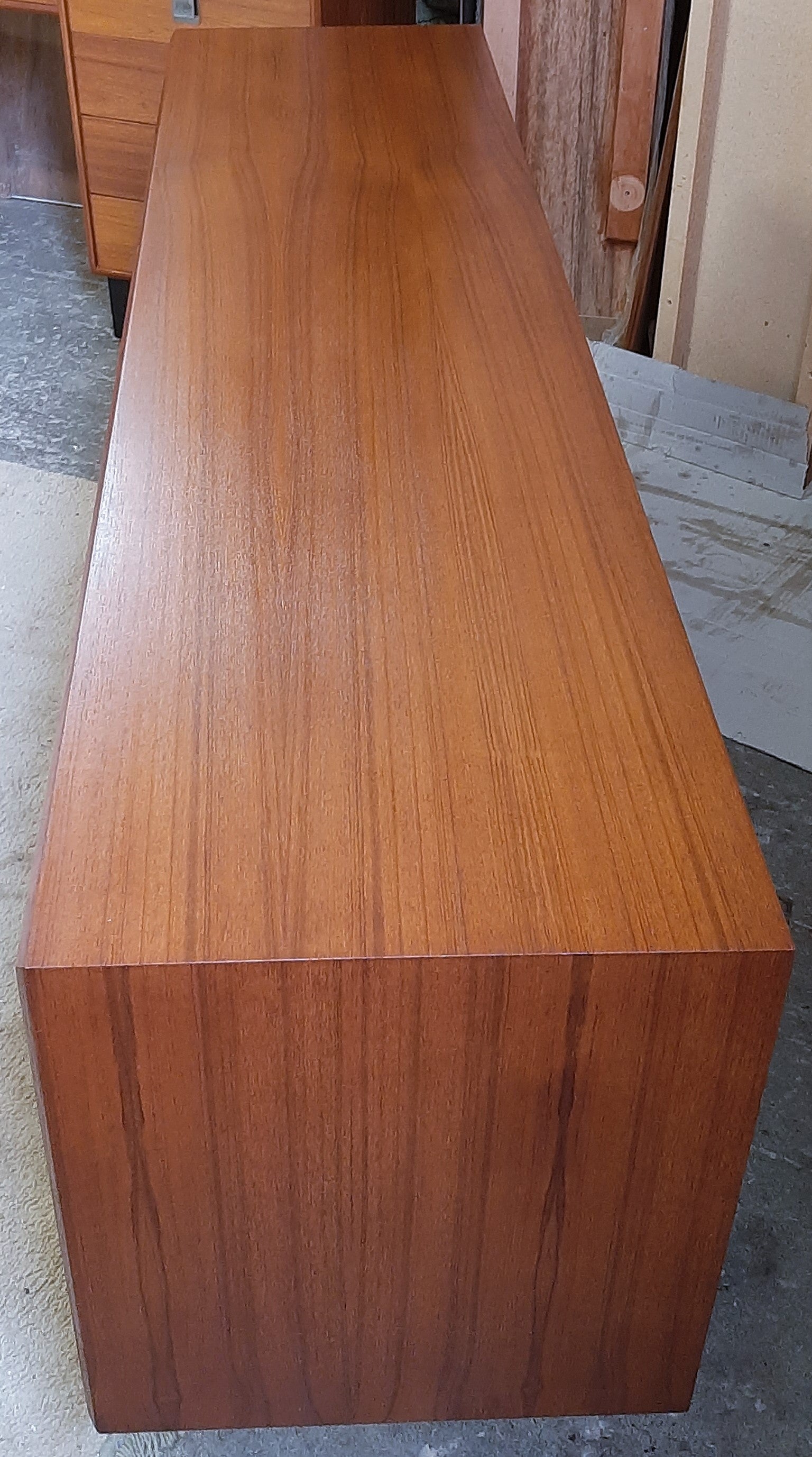 REFINISHED MCM Teak Sideboard Credenza w 4 sliding doors 6 ft, perfect - Mid Century Modern Toronto