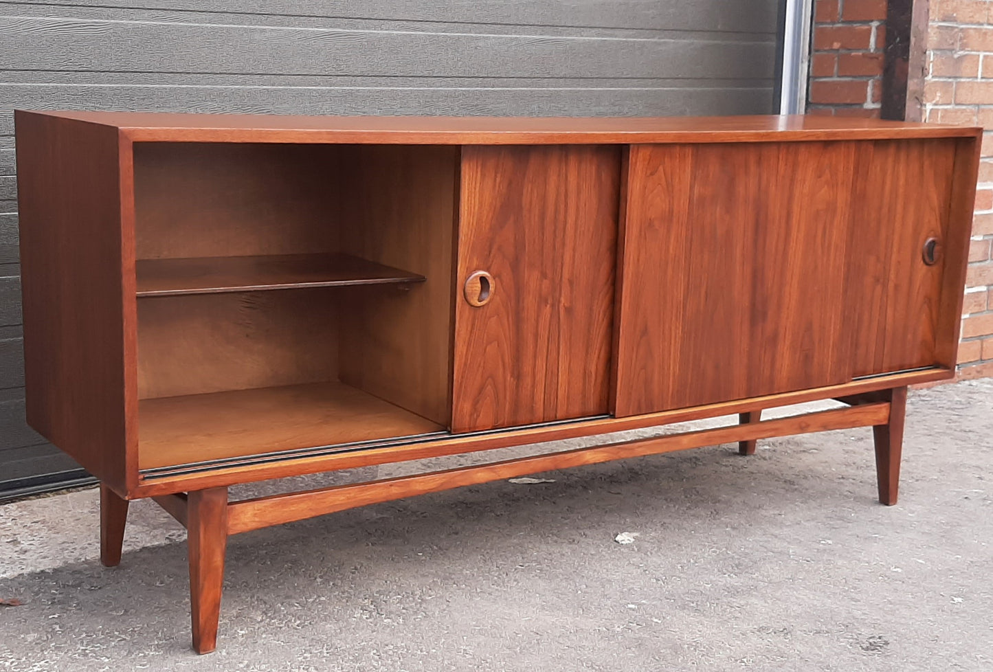 REFINISHED MCM Teak Sideboard Credenza 70", Perfect