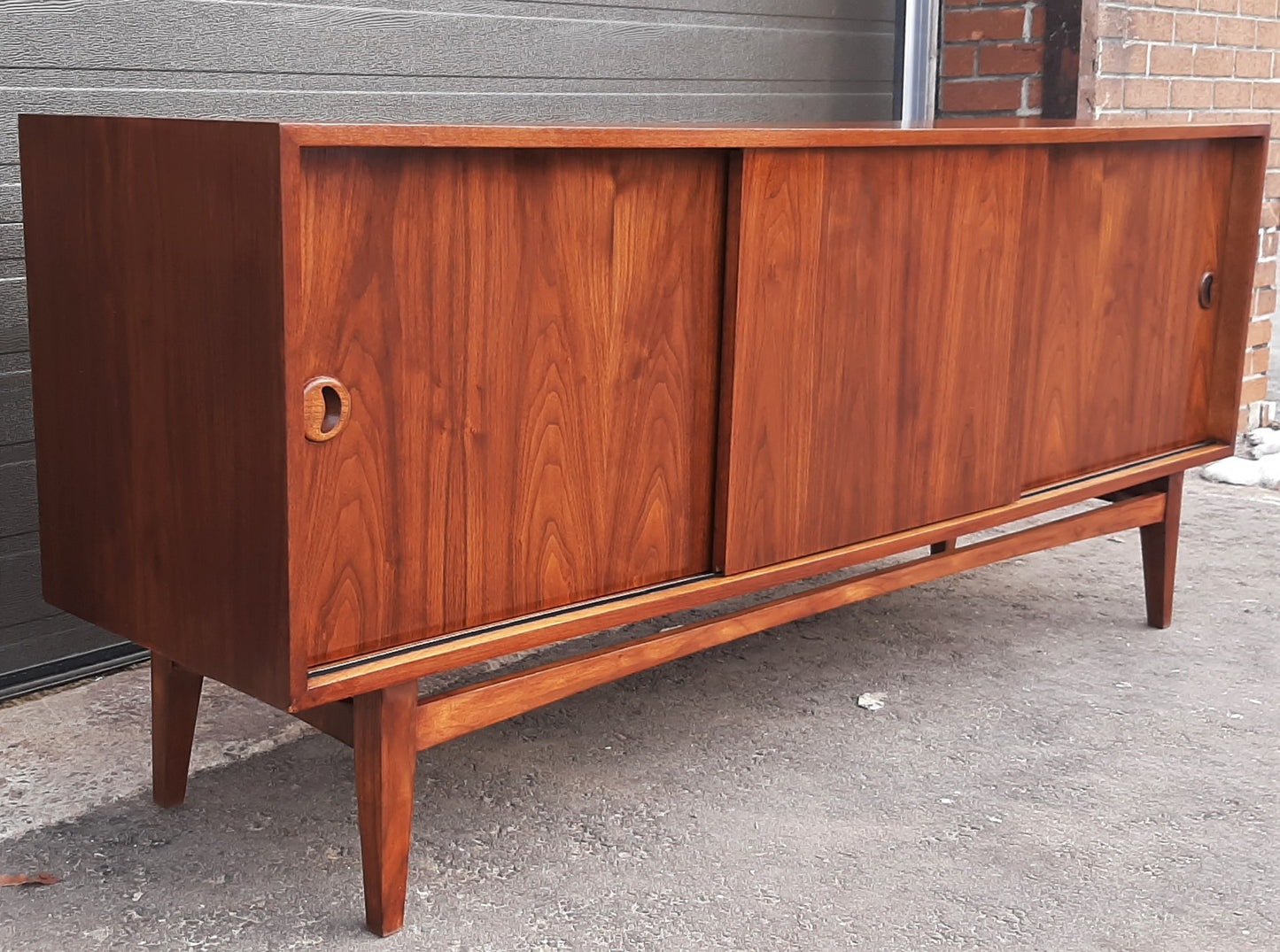 REFINISHED MCM Teak Sideboard Credenza 70", Perfect