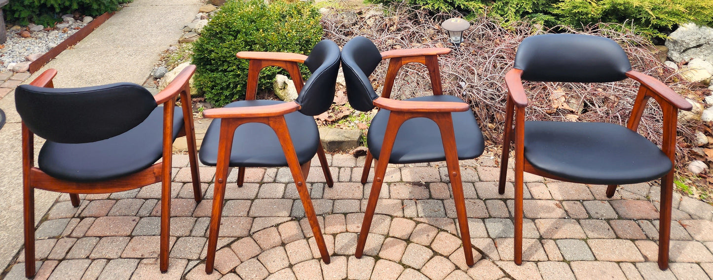 2 REFINISHED REUPHOLSTERED Mid Century Modern walnut armchairs