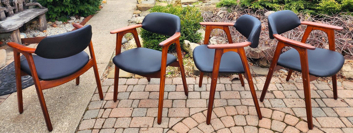 2 REFINISHED REUPHOLSTERED Mid Century Modern walnut armchairs
