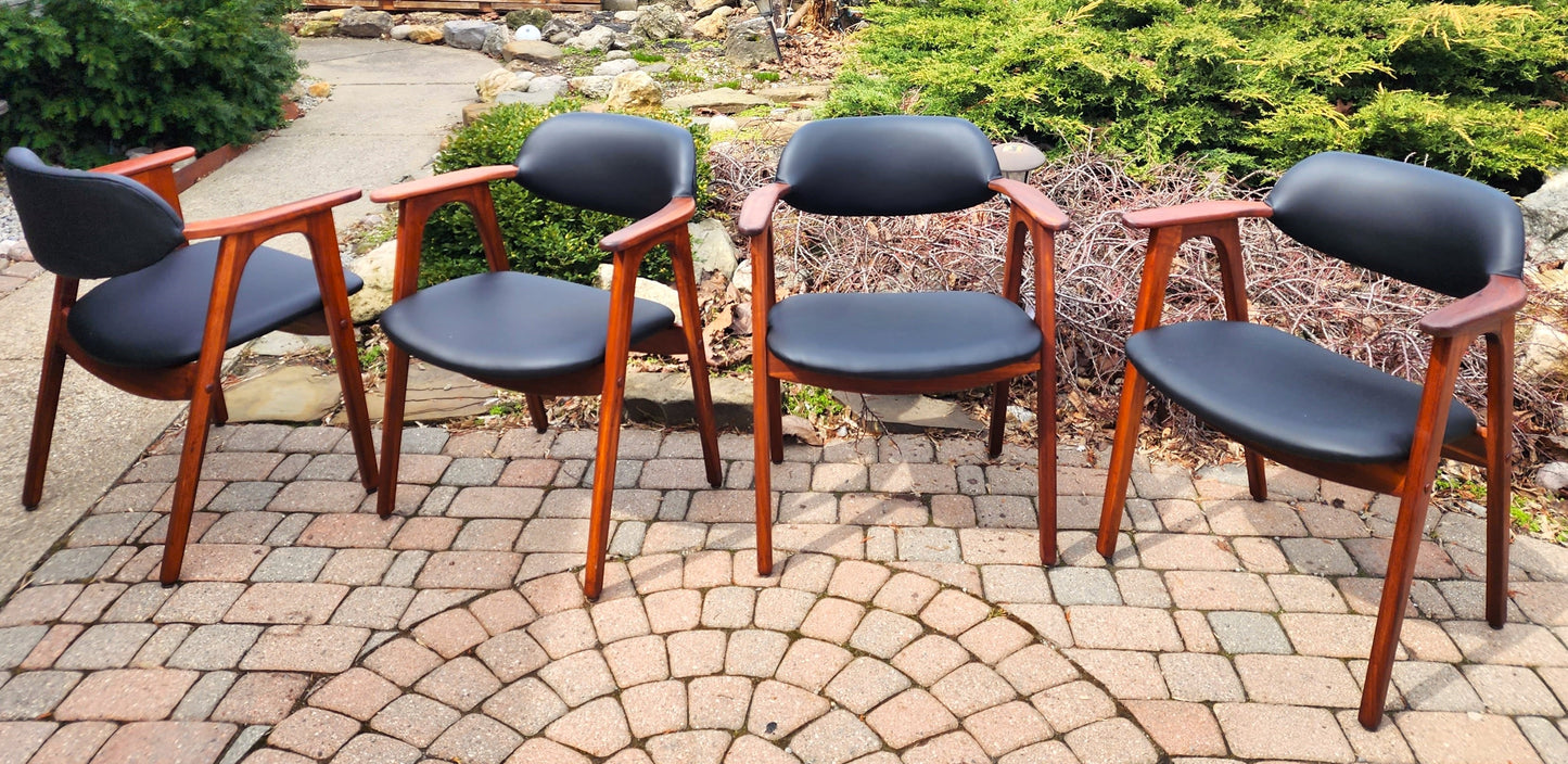 2 REFINISHED REUPHOLSTERED Mid Century Modern walnut armchairs