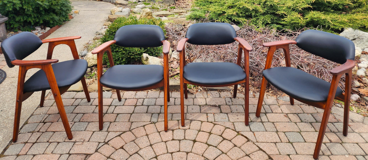 2 REFINISHED REUPHOLSTERED Mid Century Modern walnut armchairs
