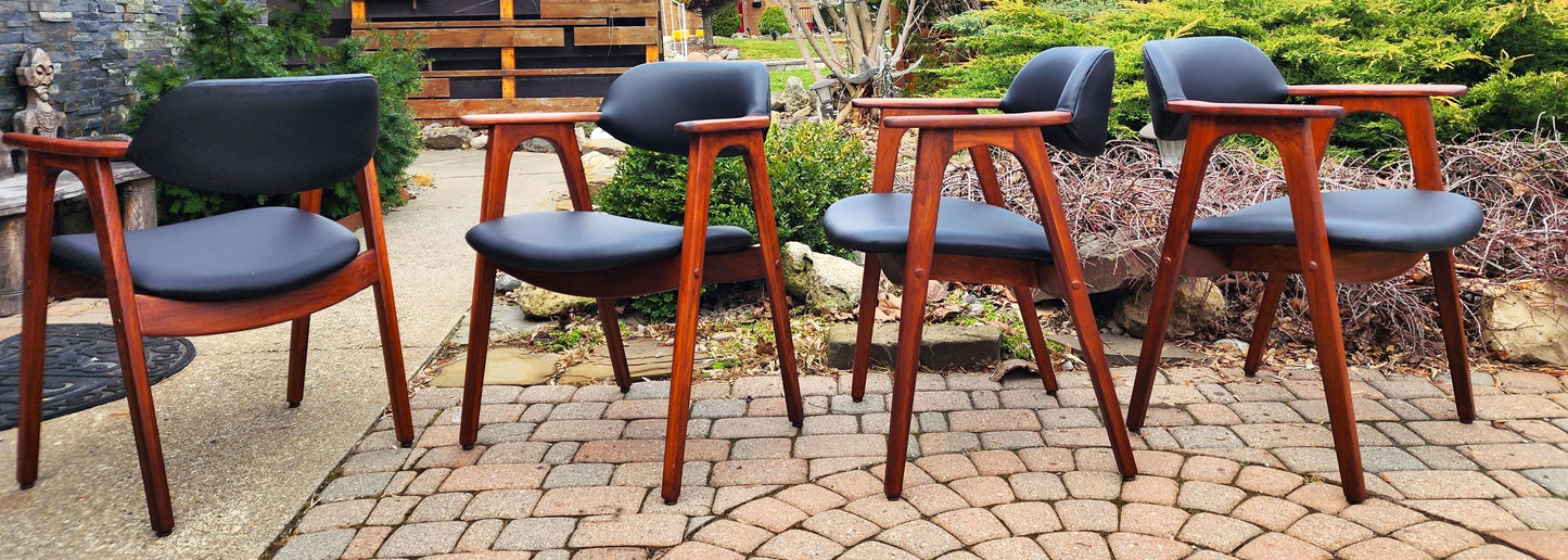2 REFINISHED REUPHOLSTERED Mid Century Modern walnut armchairs