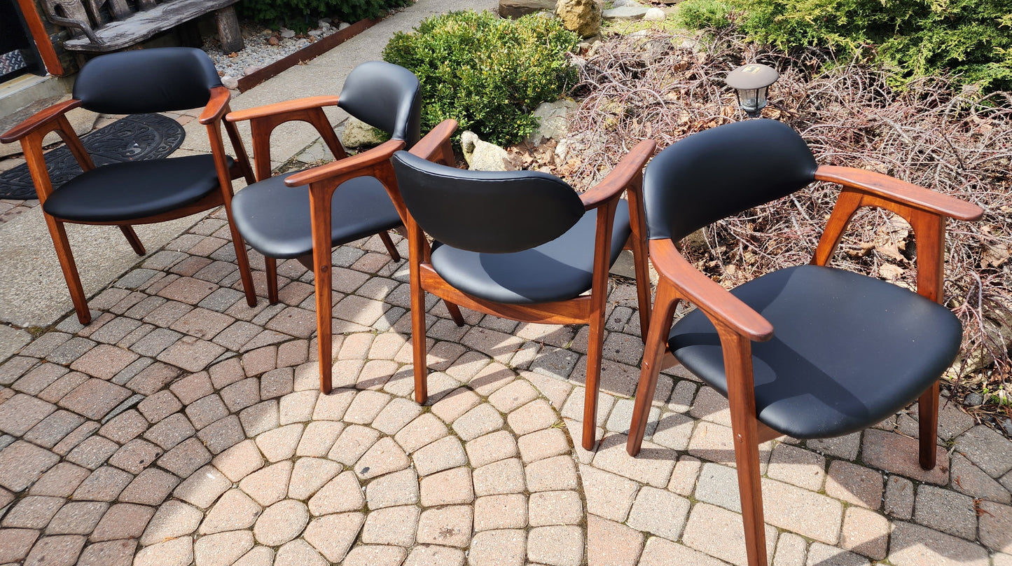 2 REFINISHED REUPHOLSTERED Mid Century Modern walnut armchairs