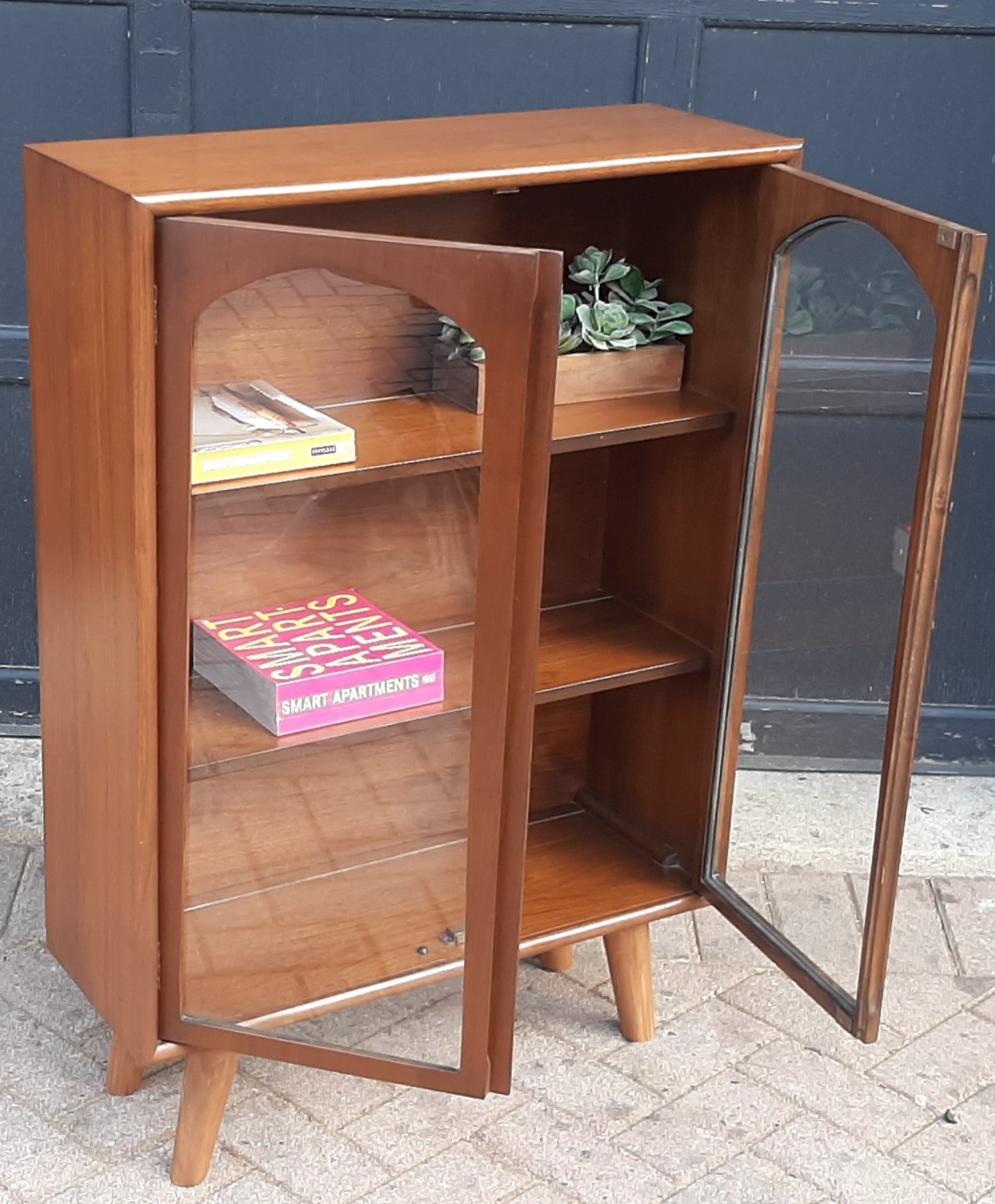 RESTORED MCM Walnut Bookcase Petite L 29"x H 42", PERFECT