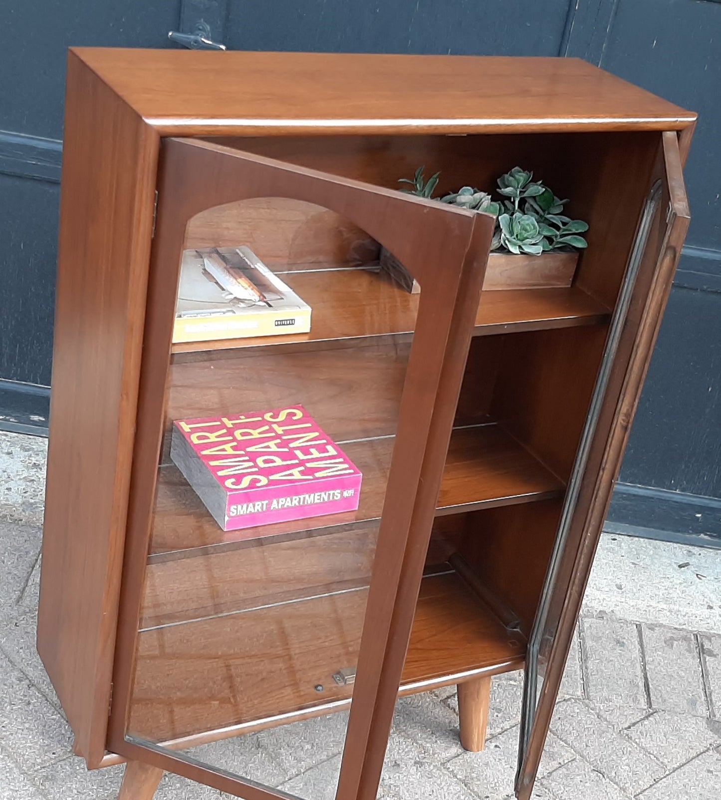 RESTORED MCM Walnut Bookcase Petite L 29"x H 42", PERFECT
