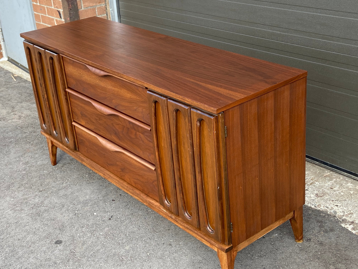 REFINISHED MCM Walnut Buffet Sideboard 5 ft Perfect