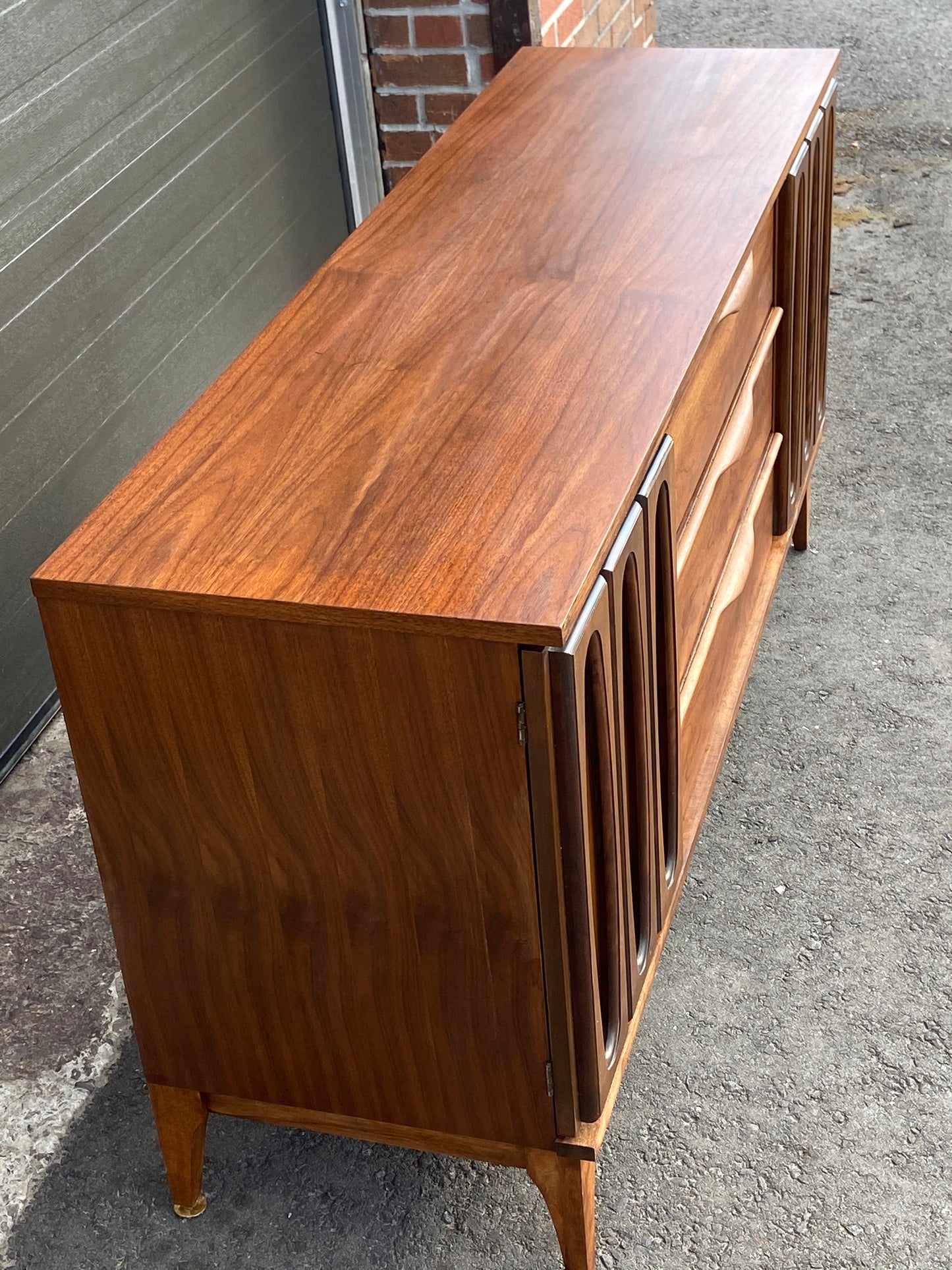 REFINISHED MCM Walnut Buffet Sideboard 5 ft Perfect