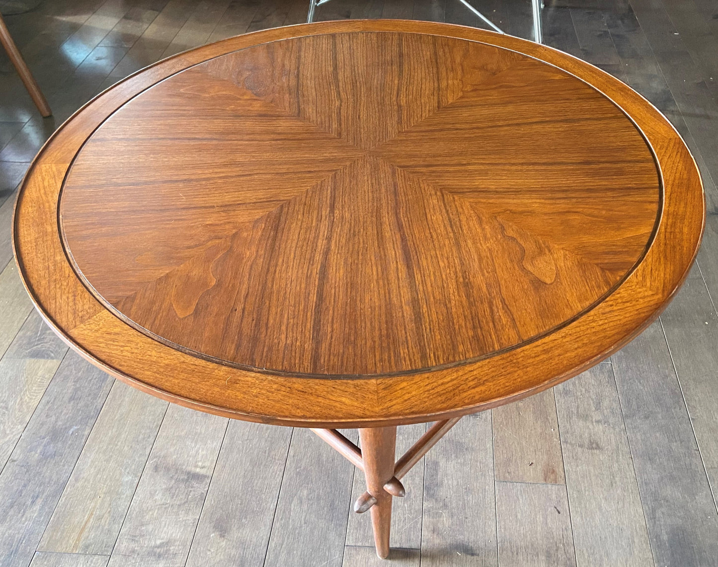 REFINISHED MCM Copenhagen Walnut Round Coffee Table by Lane D38"