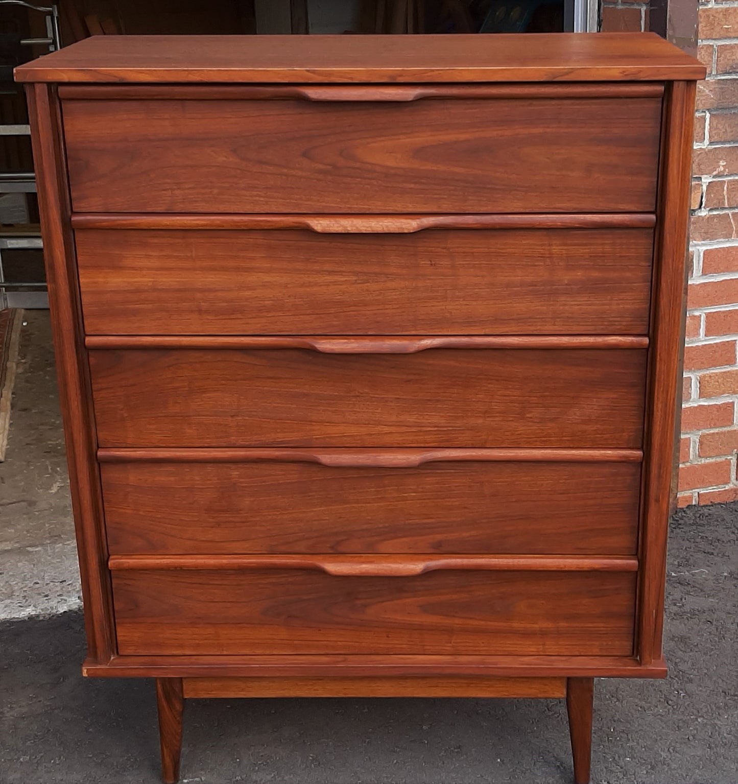 ON HOLD***REFINISHED MCM Walnut Bedroom Set of a Dresser 9 Drawers and a Tallboy, PERFECT - Mid Century Modern Toronto