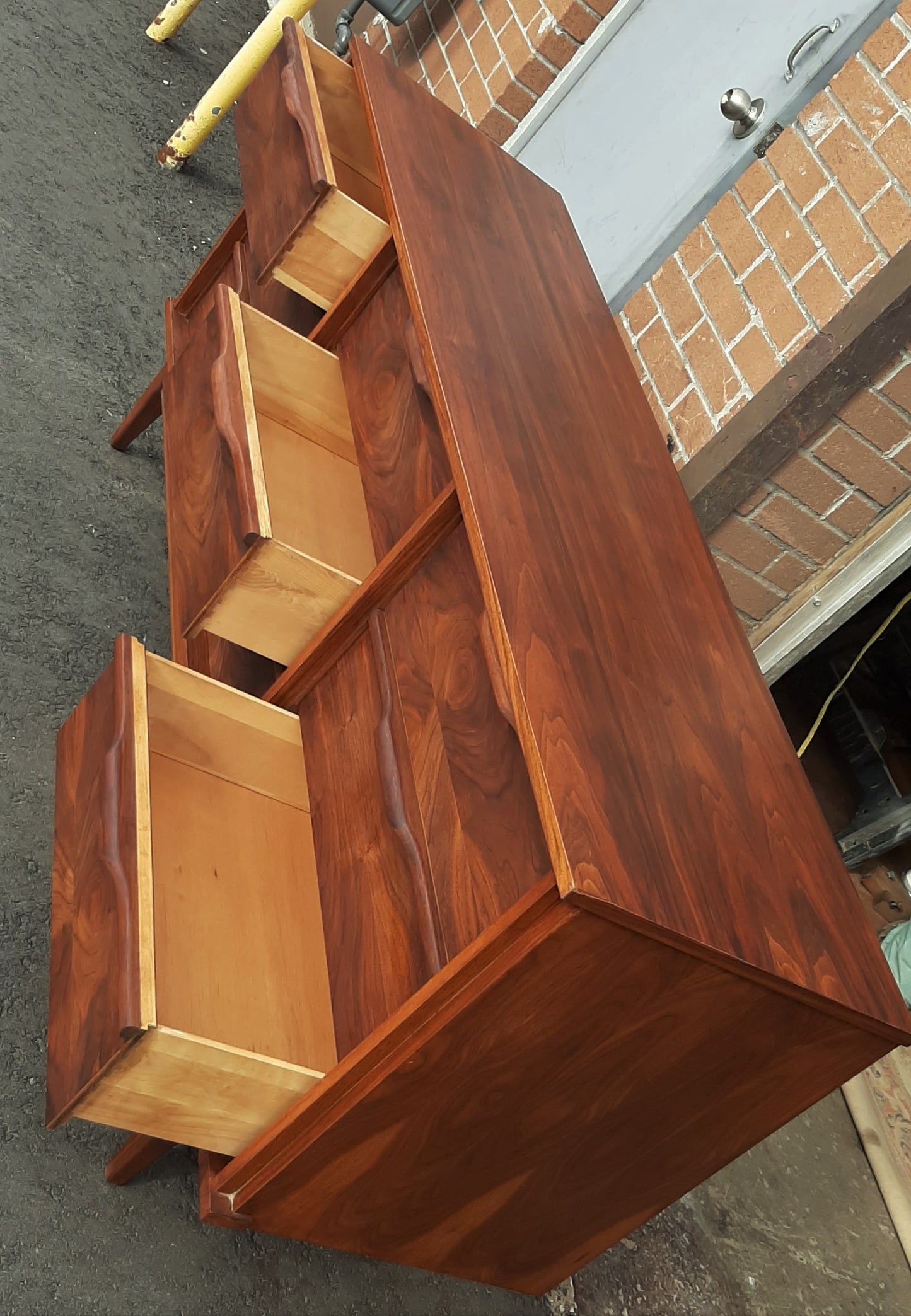 ON HOLD***REFINISHED MCM Walnut Bedroom Set of a Dresser 9 Drawers and a Tallboy, PERFECT - Mid Century Modern Toronto
