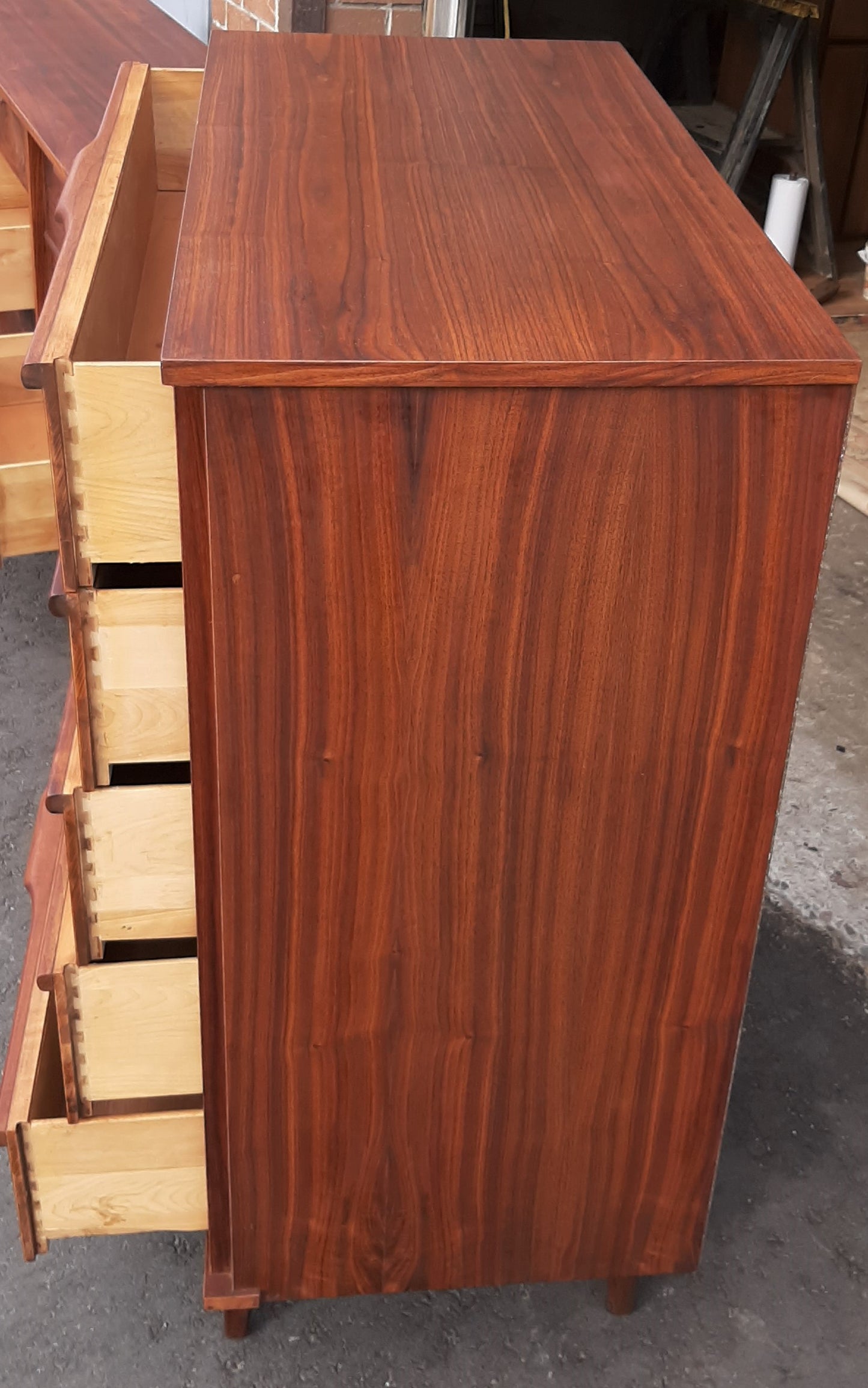 ON HOLD***REFINISHED MCM Walnut Bedroom Set of a Dresser 9 Drawers and a Tallboy, PERFECT - Mid Century Modern Toronto