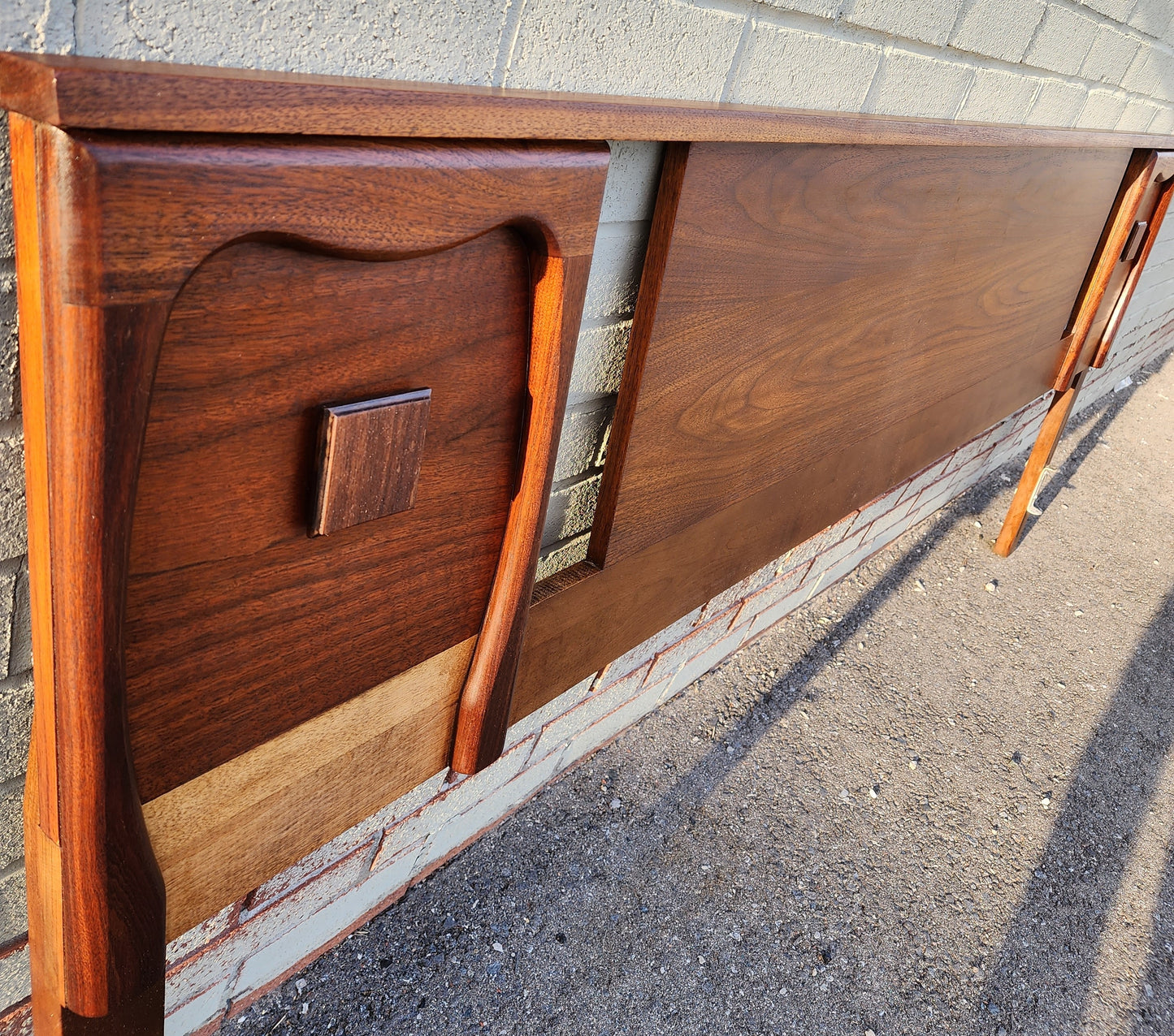 REFINISHED Mid Century Modern Walnut Headboard for a King Bed