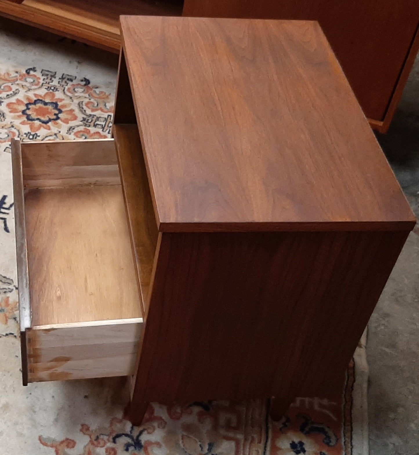 REFINISHED MCM Walnut Nightstand, PERFECT, only one available - Mid Century Modern Toronto