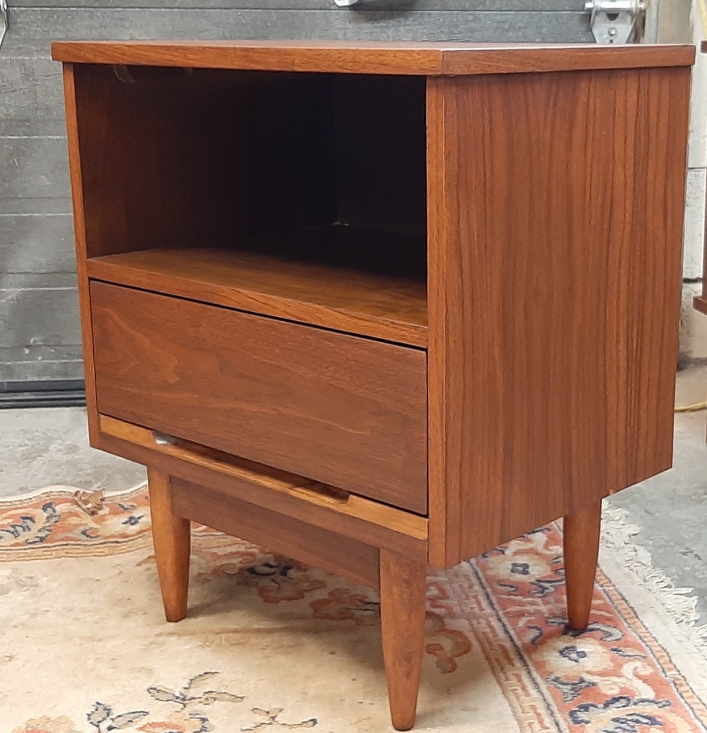 REFINISHED MCM Walnut Nightstand, PERFECT, only one available - Mid Century Modern Toronto