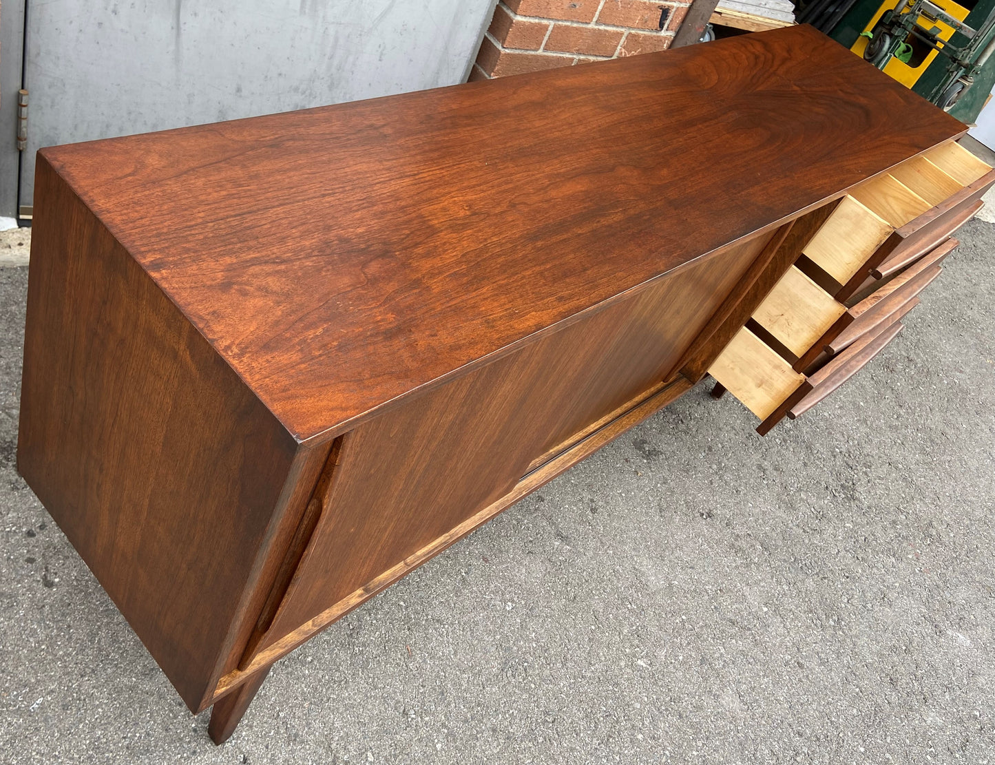 REFINISHED Mid Century Modern Walnut Sideboard 70"