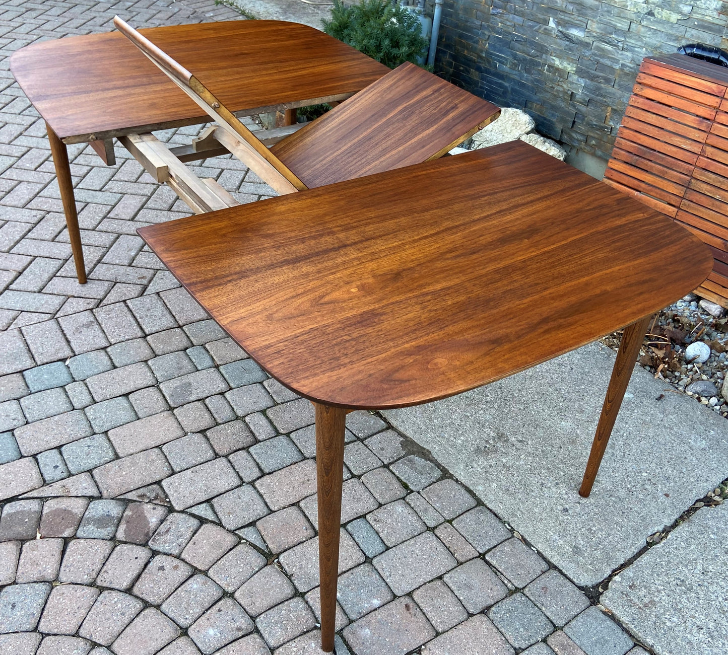 REFINISHED MCM Walnut Dining Table with butterfly extension 56" -72", PERFECT