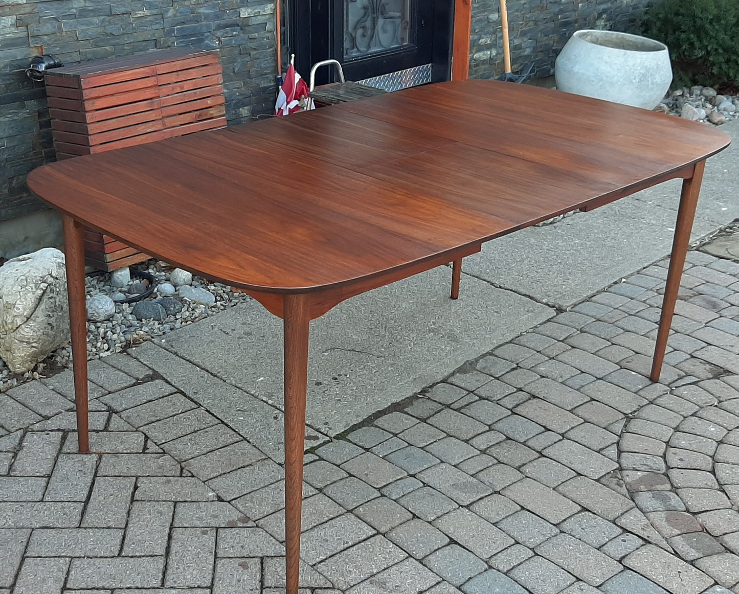 REFINISHED MCM Walnut Dining Table with butterfly extension 56" -72", PERFECT
