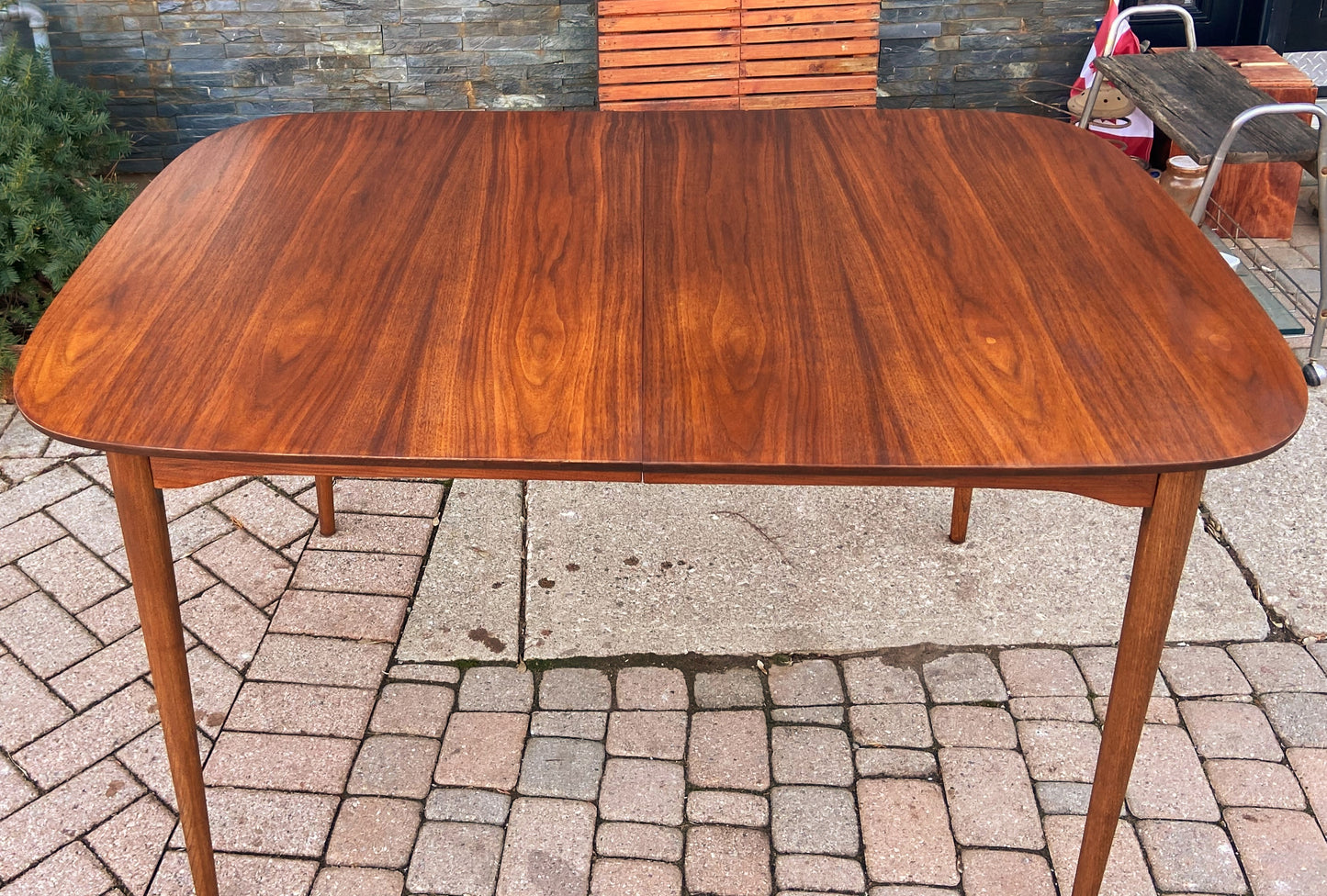 REFINISHED MCM Walnut Dining Table with butterfly extension 56" -72", PERFECT