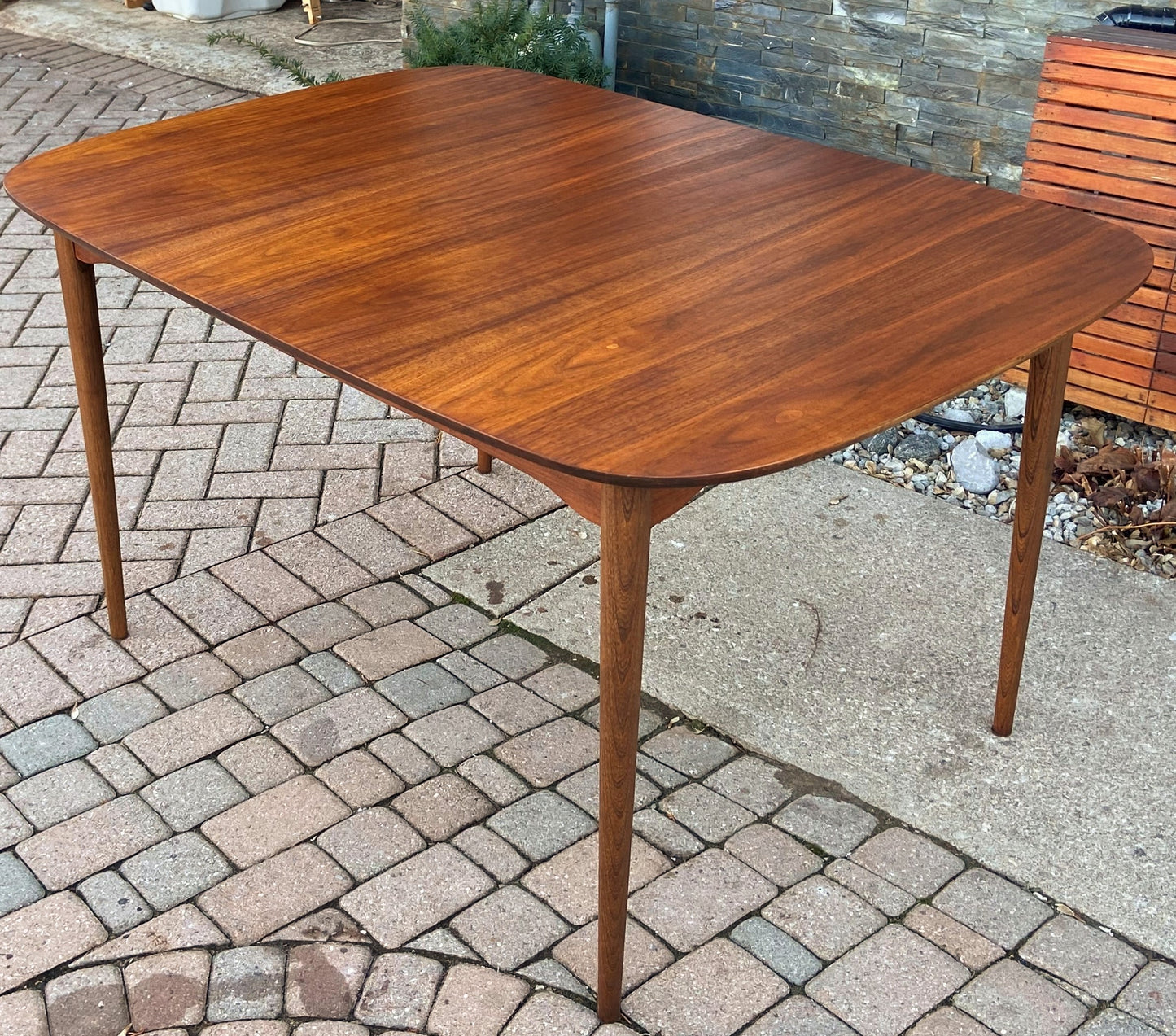 REFINISHED MCM Walnut Dining Table with butterfly extension 56" -72", PERFECT