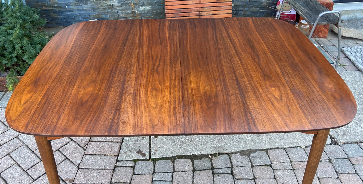 REFINISHED MCM Walnut Dining Table with butterfly extension 56" -72", PERFECT