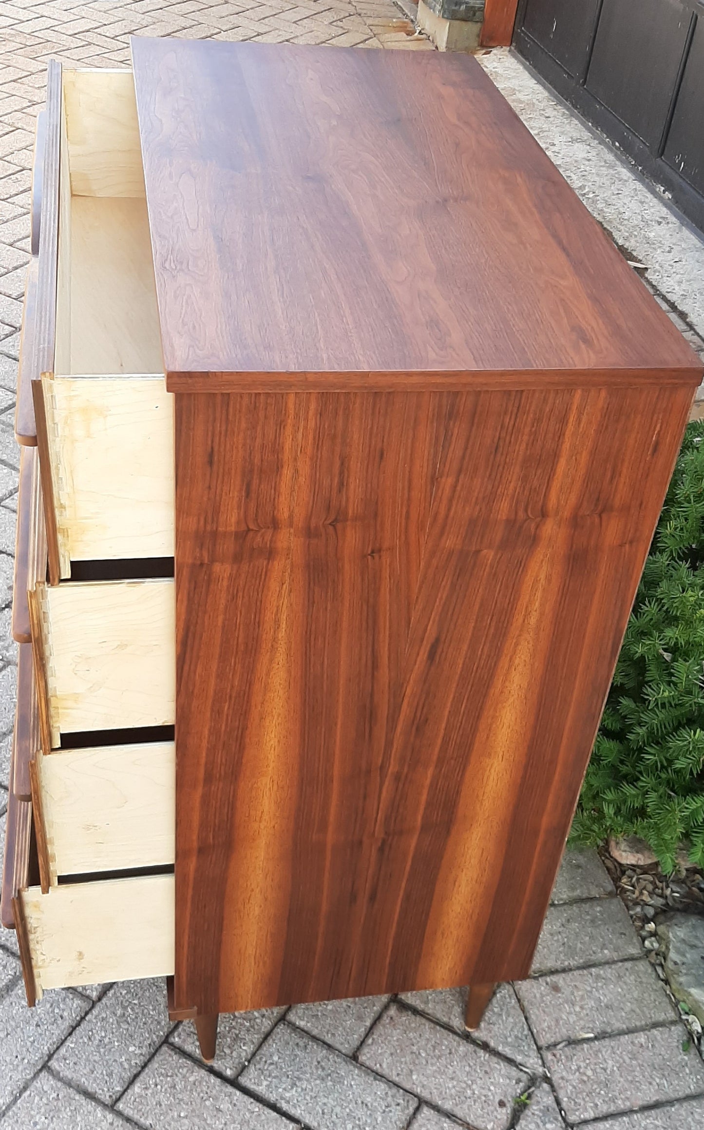 REFINISHED MCM Walnut Tallboy dresser, PERFECT, compact 32" - Mid Century Modern Toronto