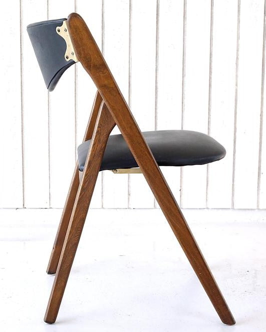 5 MCM Coronet Chairs REFINISHED REUPHOLSTERED, perfect. They FOLD - Mid Century Modern Toronto