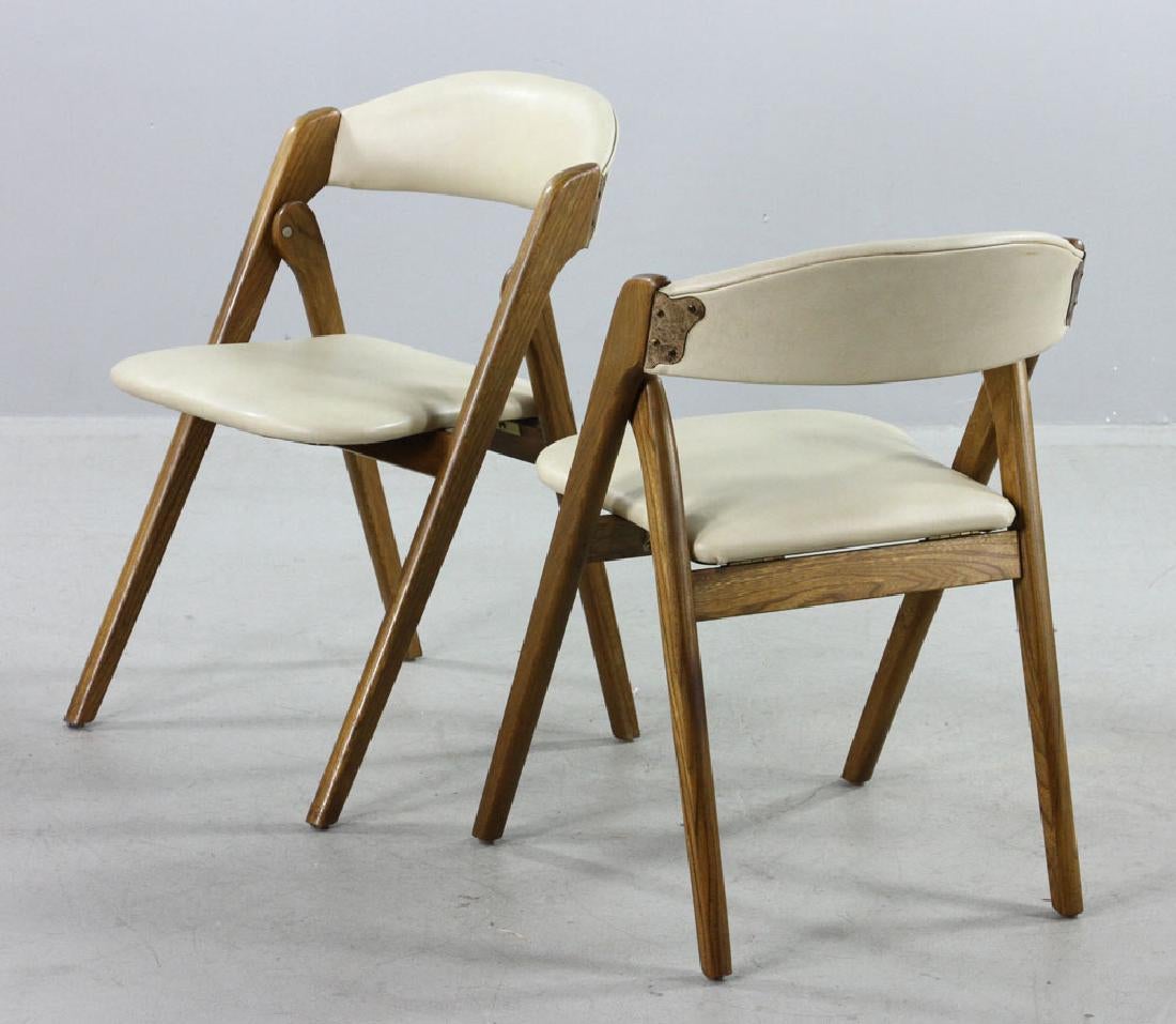 5 MCM Coronet Chairs REFINISHED REUPHOLSTERED, perfect. They FOLD - Mid Century Modern Toronto