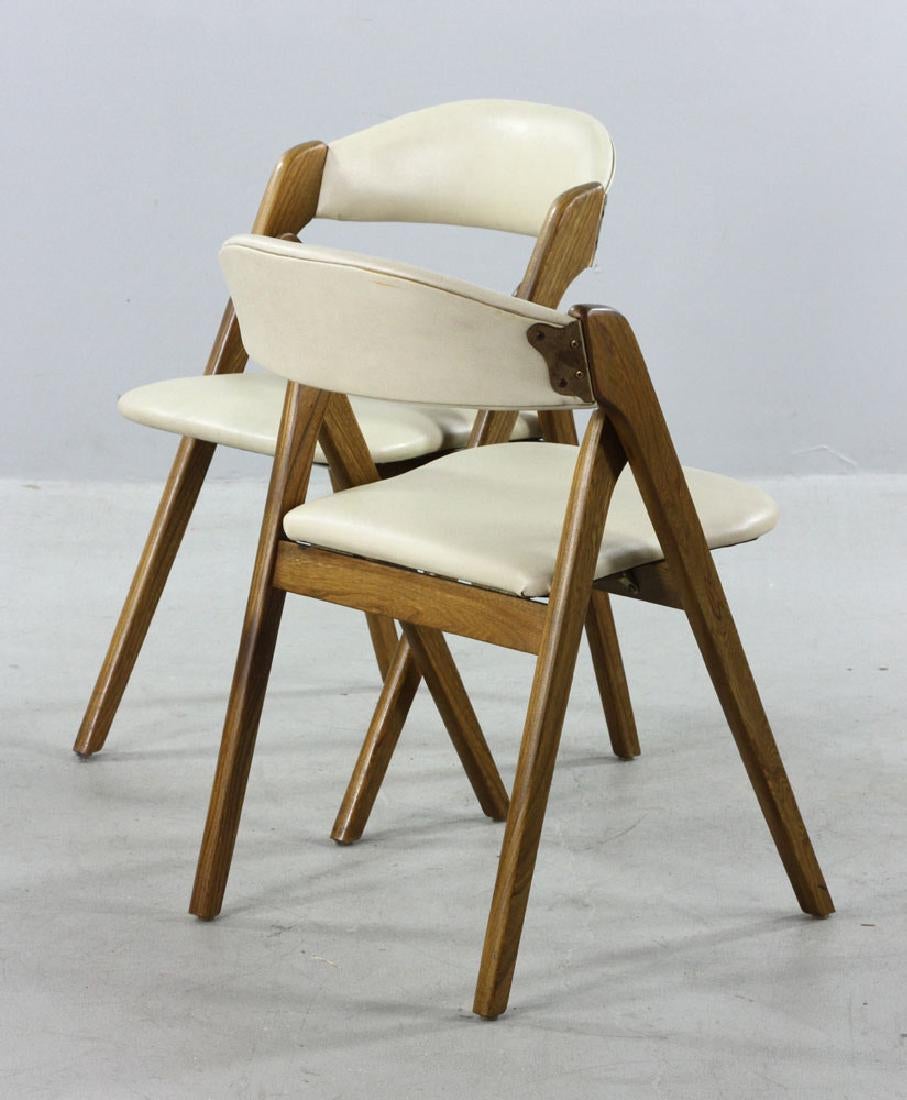 5 MCM Coronet Chairs REFINISHED REUPHOLSTERED, perfect. They FOLD - Mid Century Modern Toronto