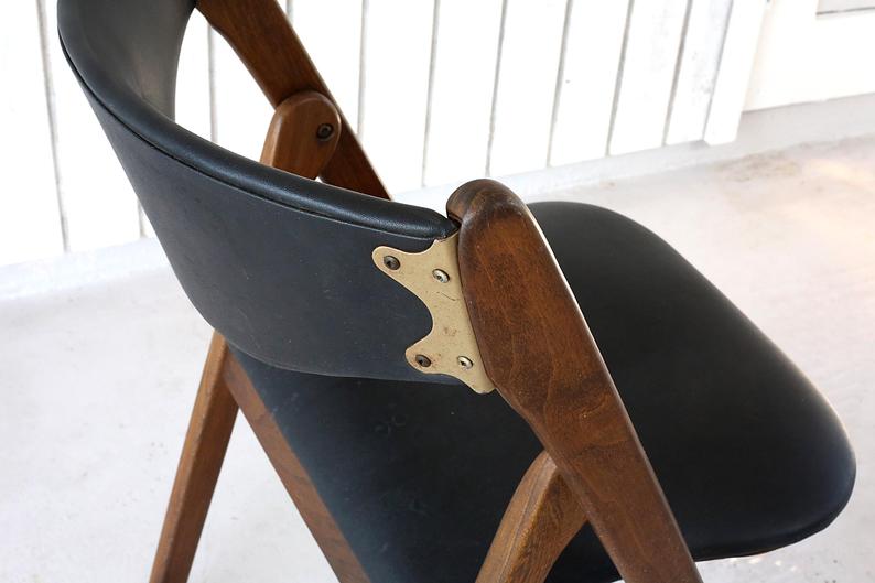 RESERVED for Scott***1 MCM Coronet Chair REFINISHED REUPHOLSTERED, perfect. They FOLD - Mid Century Modern Toronto