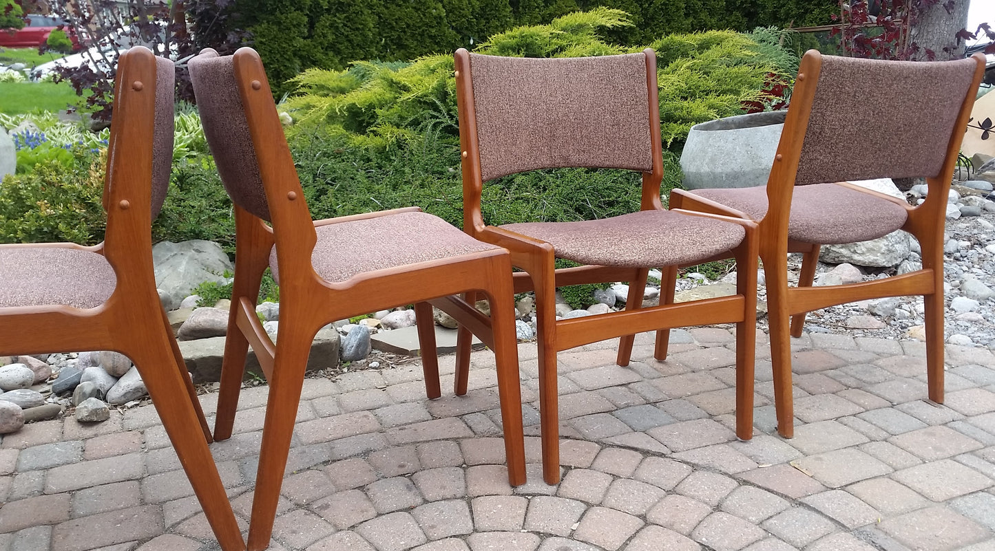 4 MCM Teak Chairs by Johannes Andersen RESTORED, mint, each $174 - Mid Century Modern Toronto