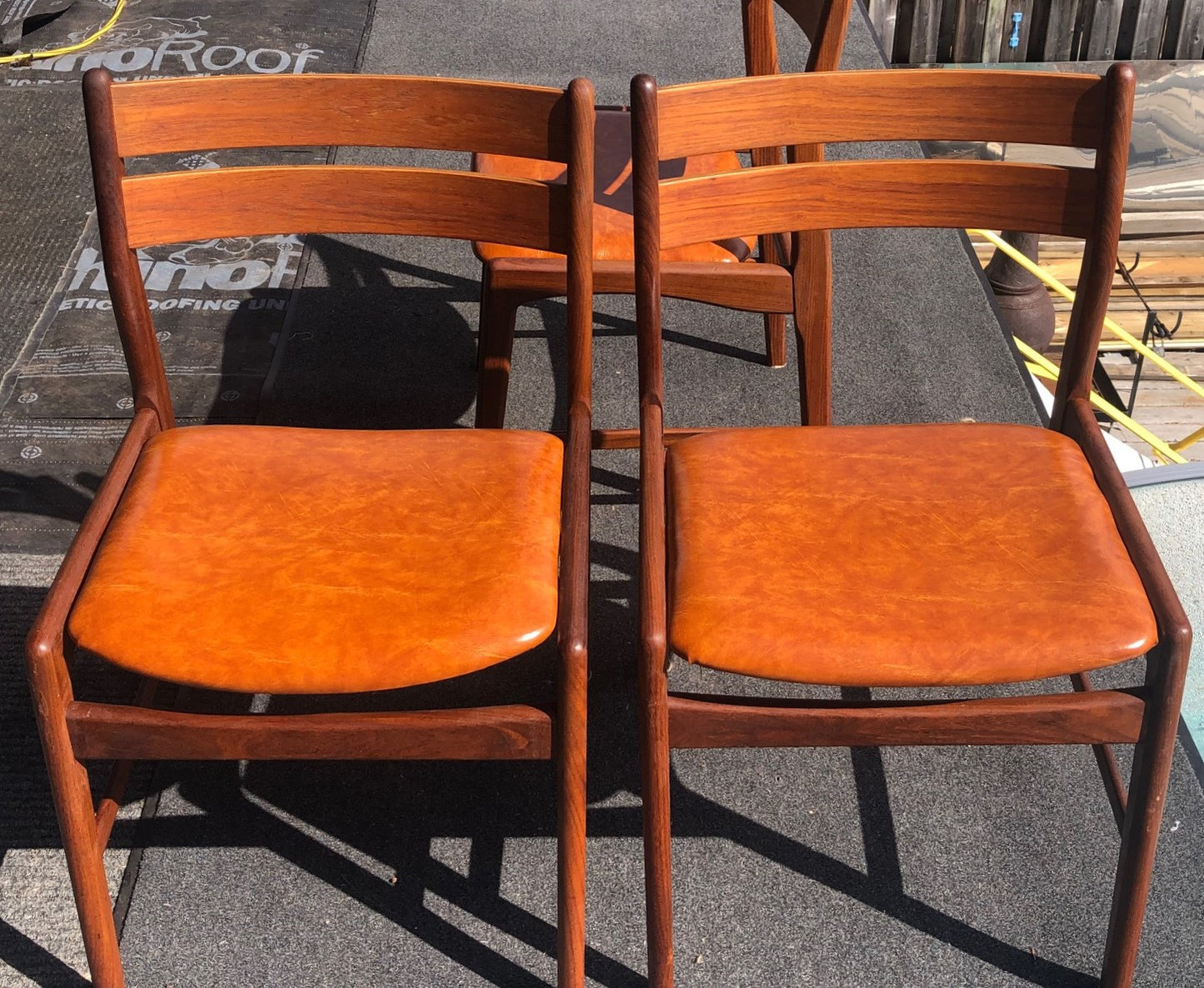 4 Danish MCM Teak Chairs by Boltinge RESTORED REUPHOLSTERED, each $245 - Mid Century Modern Toronto