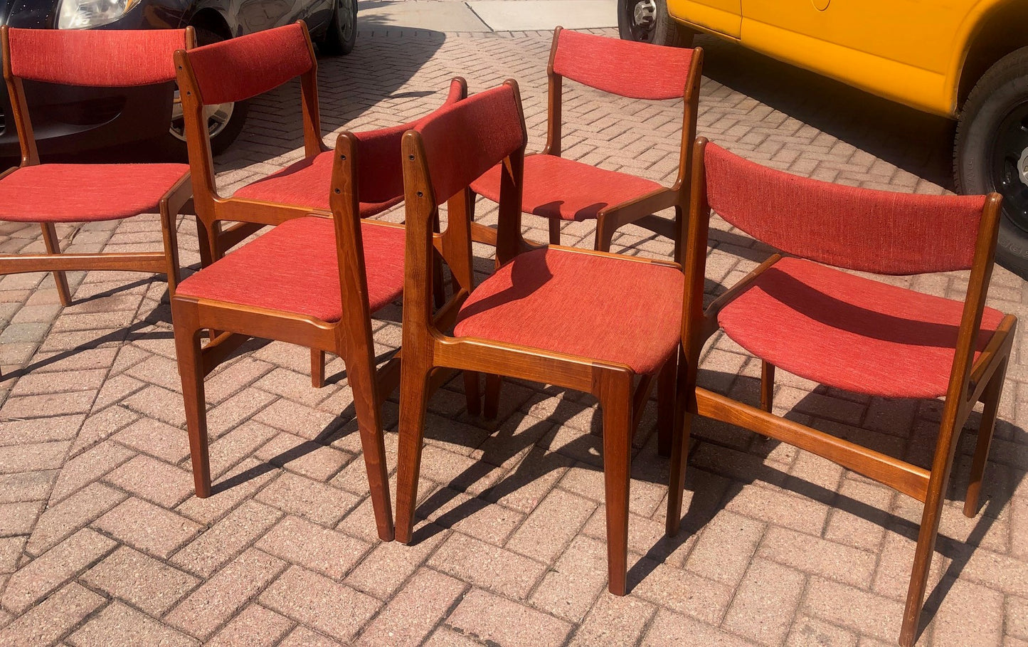 On HOLD 9 Danish MCM Teak Chairs by Anderstrup RESTORED will be REUPHOLSTERED for you, each $229 - Mid Century Modern Toronto