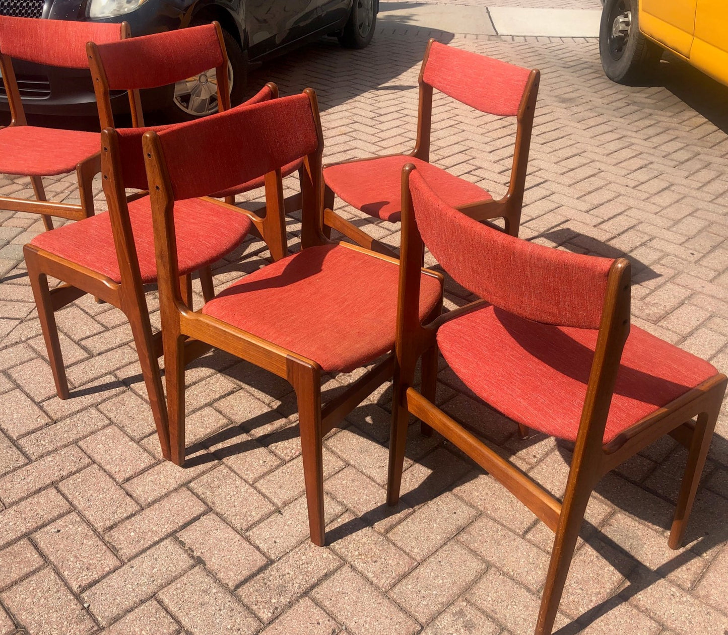On HOLD 9 Danish MCM Teak Chairs by Anderstrup RESTORED will be REUPHOLSTERED for you, each $229 - Mid Century Modern Toronto