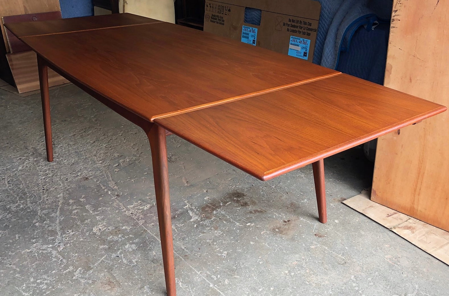 ON HOLD for Jonathan ***REFINISHED Danish MCM Teak Dining Table Surfboard Extendable PERFECT - 5 ft-100", treated for durability - Mid Century Modern Toronto