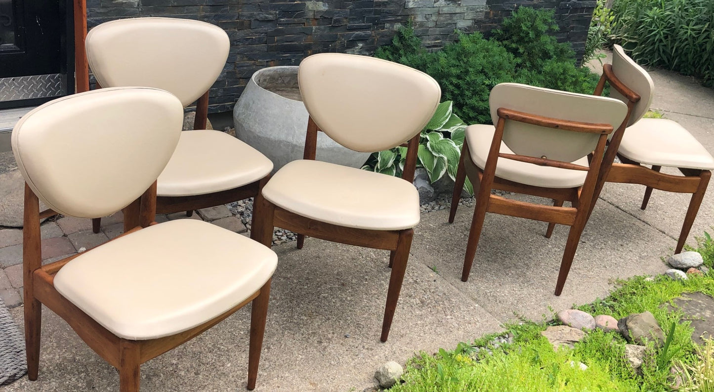 6 Finn Juhl for John Stuart MCM Sculpted Walnut Chairs, each $299, great vintage condition - Mid Century Modern Toronto