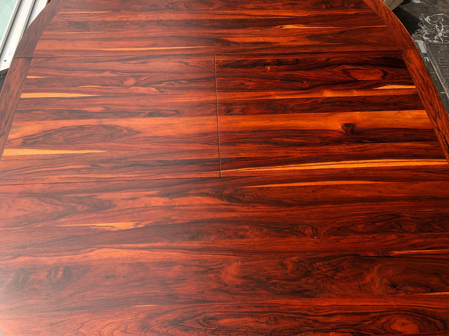 REFINISHED MCM Rosewood Table Round to Oval by Troeds 48"-61" PERFECT, treated for durability - Mid Century Modern Toronto