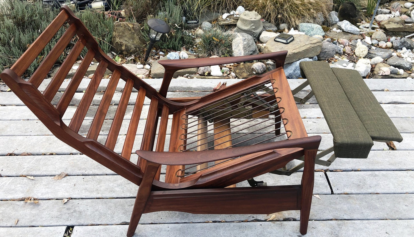 RESERVED ---REFINISHED MCM High Back Lounge Chair Reclining, perfect- cushions will be CUSTOM made just for you - Mid Century Modern Toronto