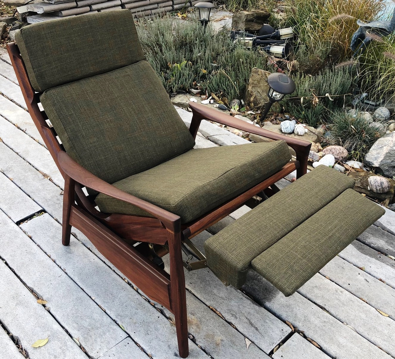 RESERVED ---REFINISHED MCM High Back Lounge Chair Reclining, perfect- cushions will be CUSTOM made just for you - Mid Century Modern Toronto