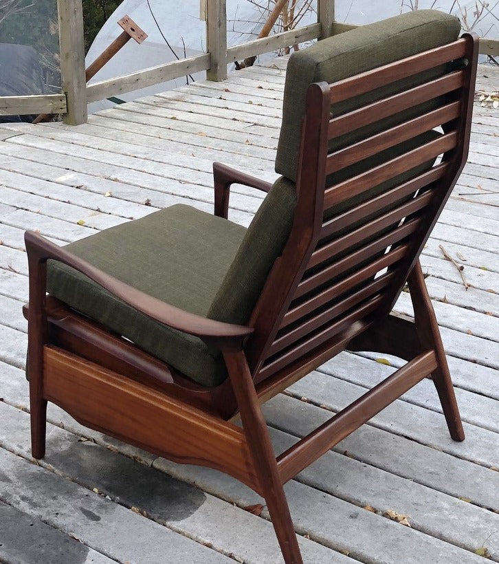 RESERVED ---REFINISHED MCM High Back Lounge Chair Reclining, perfect- cushions will be CUSTOM made just for you - Mid Century Modern Toronto