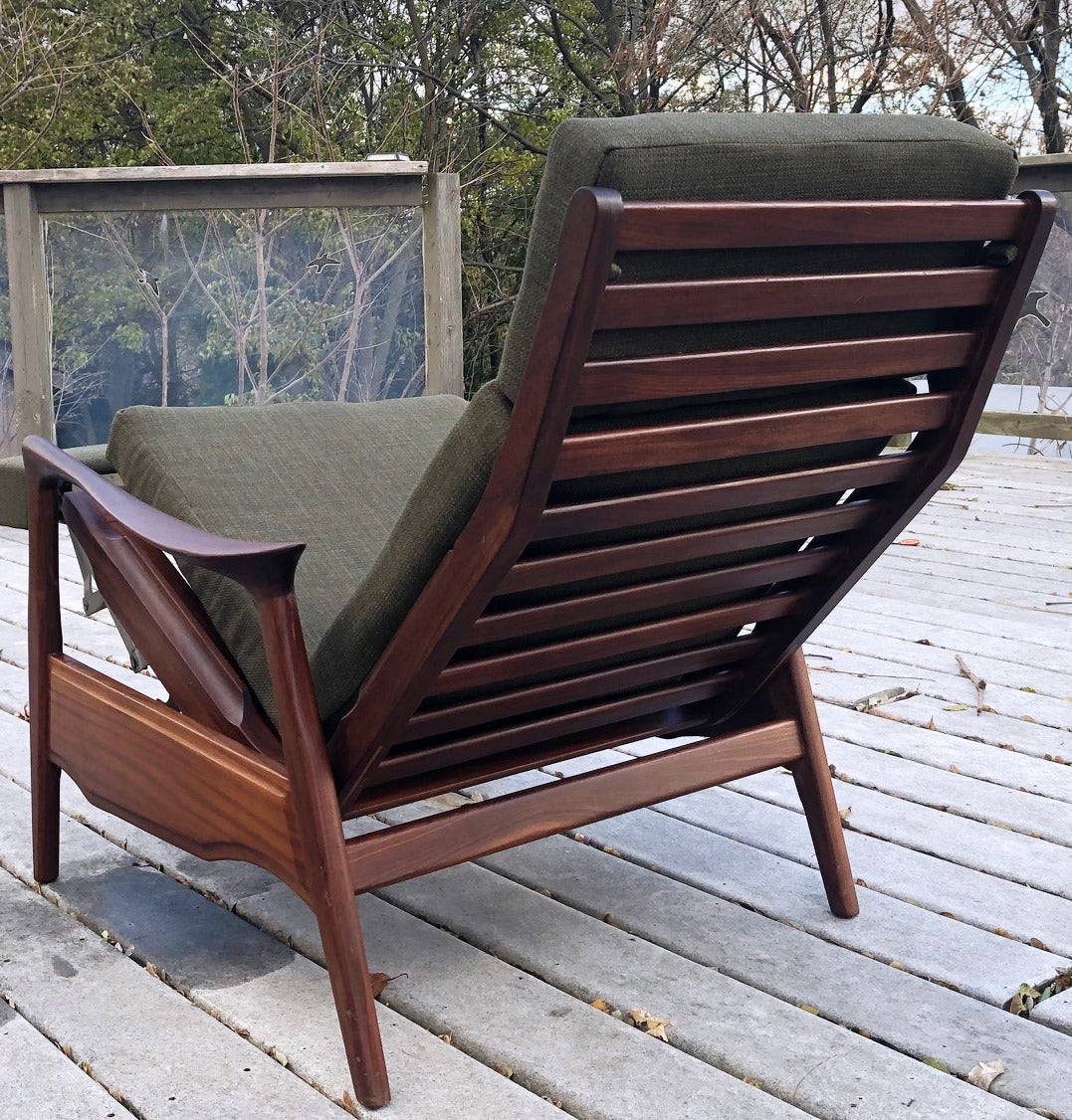 RESERVED ---REFINISHED MCM High Back Lounge Chair Reclining, perfect- cushions will be CUSTOM made just for you - Mid Century Modern Toronto
