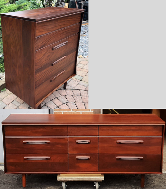 REFINISHED MCM SOLID TEAK Dresser & Tallboy by Imperial- PERFECT - Mid Century Modern Toronto