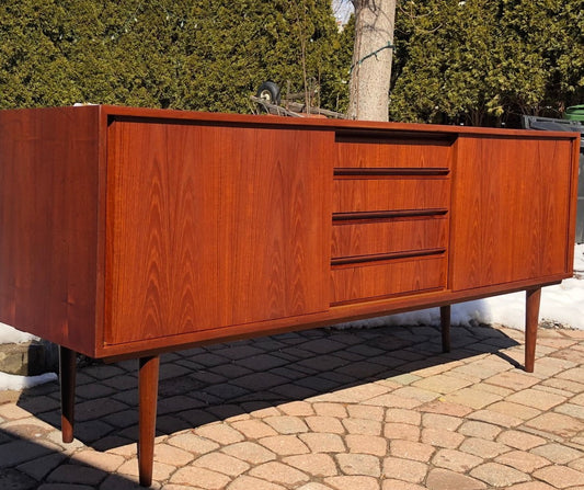 REFINISHED Danish MCM Teak Sideboard TV Console 6 ft narrow, almost perfect - Mid Century Modern Toronto