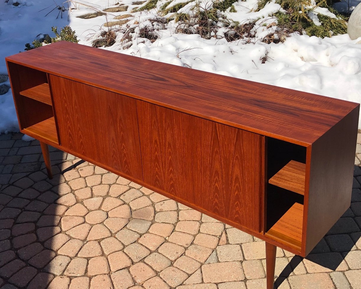REFINISHED Danish MCM Teak Sideboard TV Console 6 ft narrow, almost perfect - Mid Century Modern Toronto