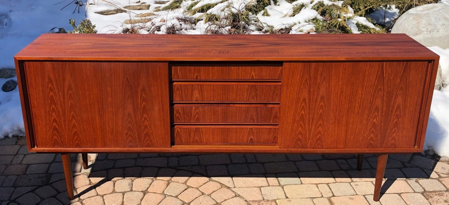 REFINISHED Danish MCM Teak Sideboard TV Console 6 ft narrow, almost perfect - Mid Century Modern Toronto
